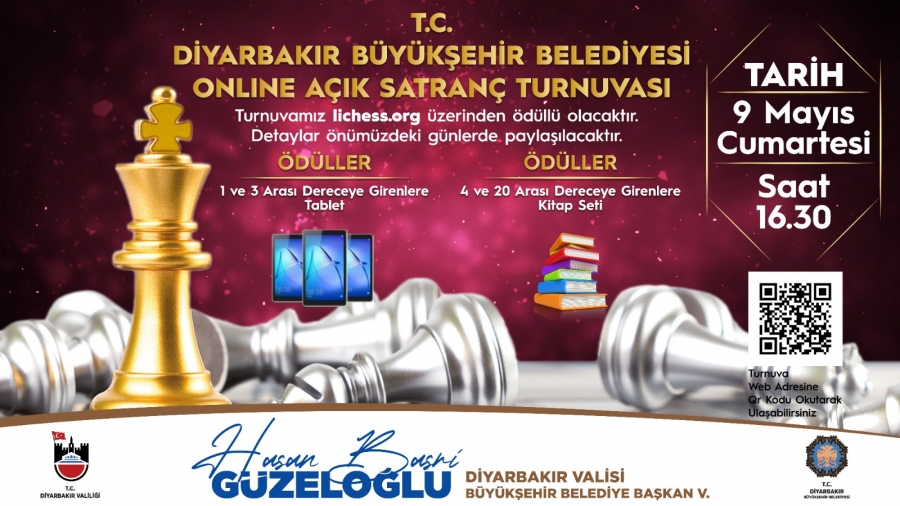 Diyarbakır Büyükşehir Belediyesi online açık satranç turnuvası düzenliyor