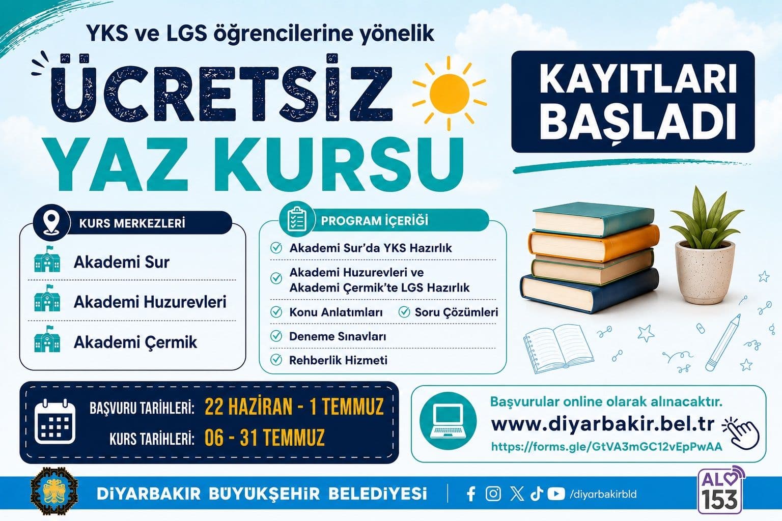 Öğrencilere ücretsiz yaz kursu