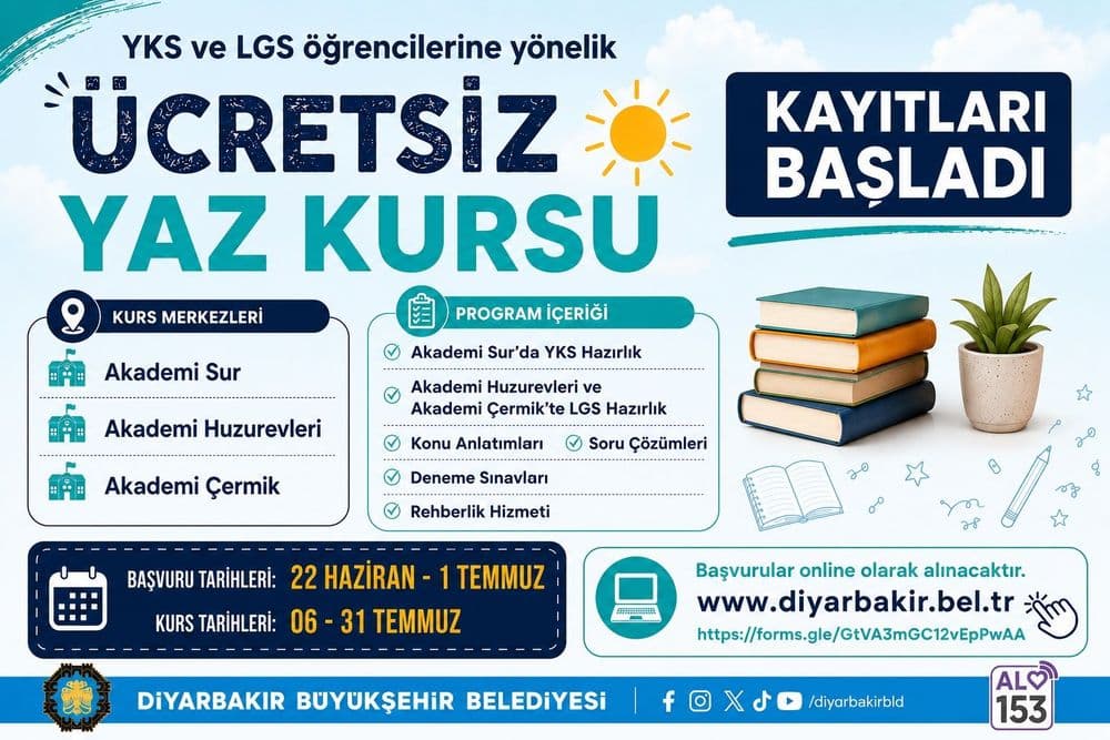 YKS ve LGS Öğrencilerine Yönelik Ücretsiz Yaz Kursları