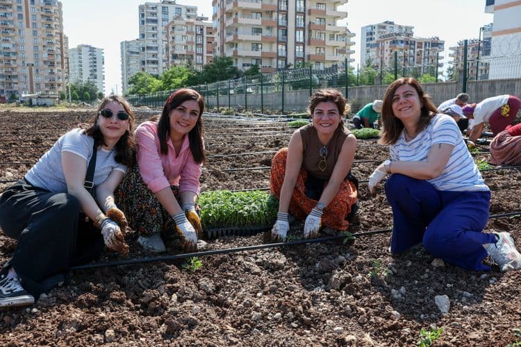 Eşbaşkan Bucak, kadınlarla birlikte Komün Bostanı’nda fide dikti 5