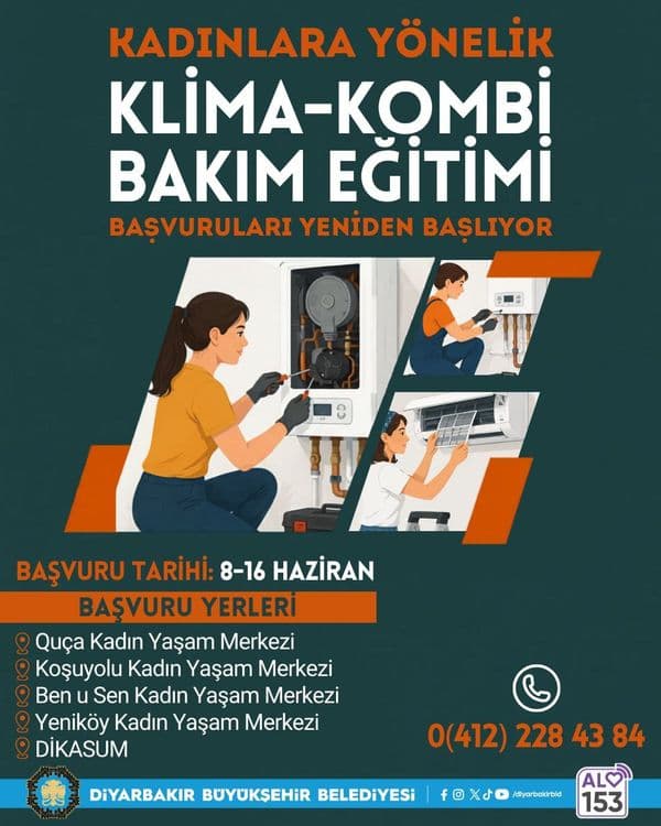 Kadınlara yönelik klima-kombi bakım eğitimi yeniden başlıyor 2