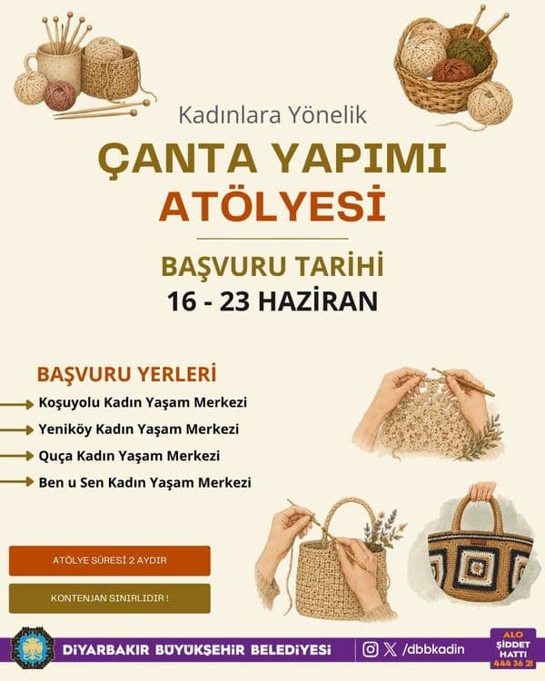 Kadınlara yönelik ücretsiz Çanta Yapımı Atölyesi başlıyor 2