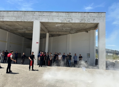 Oto Sanayi Sitesi’nde yangın önleme eğitim verildi