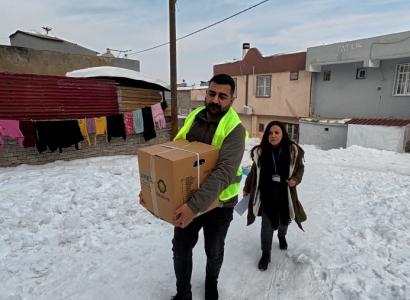 Kış koşullarından etkilenen hanelere gıda desteği