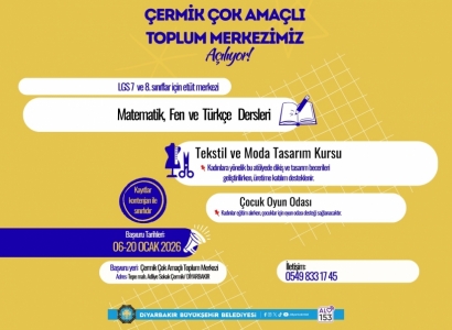 Çermik’te kadınlara mesleki kurs, öğrencilere etüt desteği başlıyor