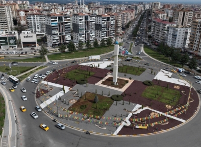 8 bin metrekarelik Dünya Kavşağı çevreci peyzajla yenilendi