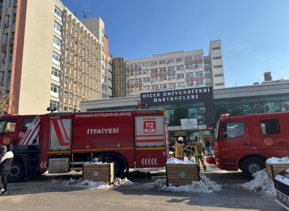 Polikliniklerde çıkan yangın itfaiyenin müdahalesiyle büyümeden söndürüldü