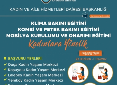 Kadınlar teknik alanda güçleniyor: Klima ve kombi bakımı eğitimi başlıyor