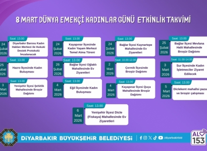 Diyarbakır Metropolitan Municipality announces programme of events for 8 March International Women’s Day