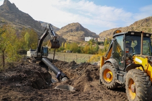 &Ccedil;ermik&rsquo;te atık suları kanalizasyon şebekesiyle bertaraf edildi