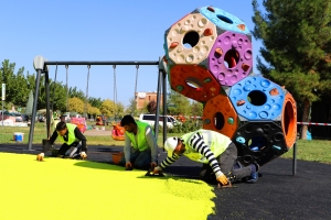 Play and sports areas in parks are being renewed