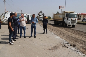 Mardin yolundaki içme suyu hatlarında deplase çalışmaları sürüyor