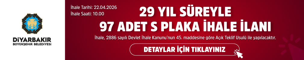97 ADET S PLAKA İHALE İLANI