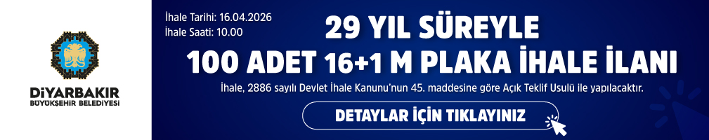 100 ADET 16+1 M PLAKA İHALE İLANI